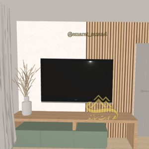 طراحی دکوراسیون و بازسازی تیوی وال و نشیمن و آشپزخانه