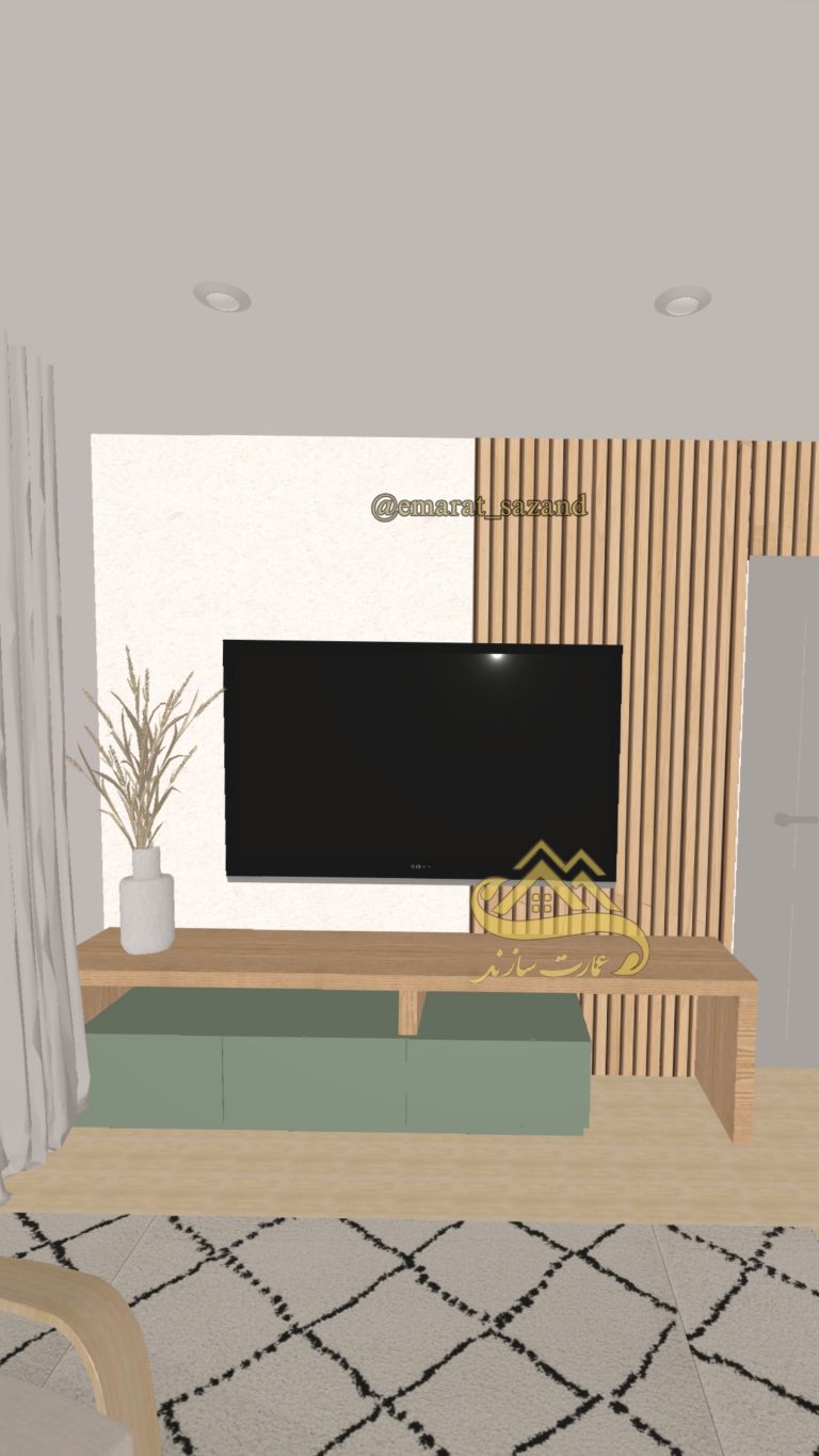 طراحی دکوراسیون و بازسازی تیوی وال و نشیمن و آشپزخانه